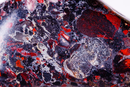 Macro mineral stone Jasper leopard on white background