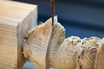 CNC woodworking machine. Furniture manufacturing.