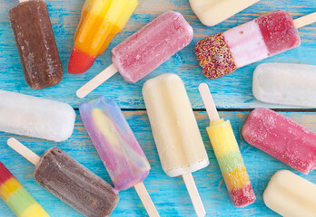 Frozen ice lollies