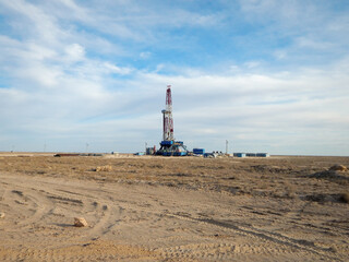Drilling Rig in the steppe. © ekipaj