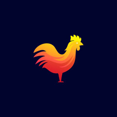 Gradient rooster logo