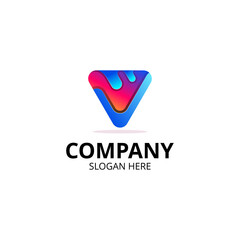 Letter V Multimedia Logo