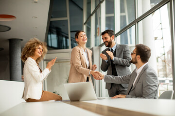 Multiethnic business people working together in the office