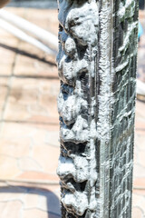 Cleaning condenser coil, Condensing unit, Maintaining the air conditioner concept. Clean Fan Coil...