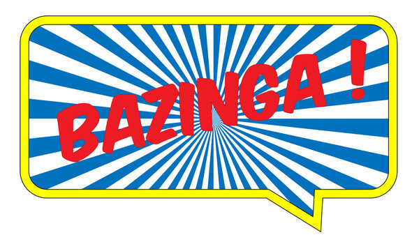 Comic text balloon. Bazinga bubble icon. Pop art illustration. Comics book speech bubble.