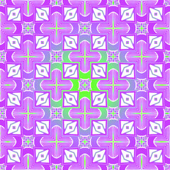 Geometric vector pattern with purple and green gradient. simple ornament for wallpapers and backgrounds.