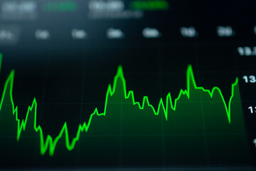 Graph trade forex business investment on screen mobile phone soft focus