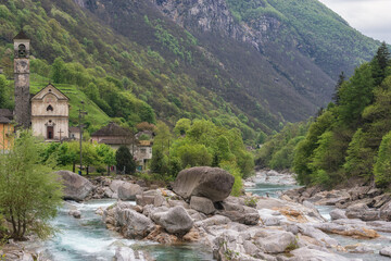 Lavertezzo is a small village in the picturesque valley of the Verzasca River, canton of Ticino, Switzerland