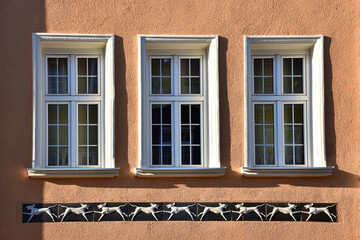 Traditional exterior building architecture in Gdansk, Poland