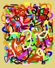 Line art abstract composition background vector illustration.