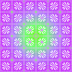 Geometric vector pattern with purple and green gradient. simple ornament for wallpapers and backgrounds.