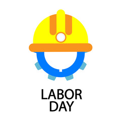 Protective helmet and gear for labor day, vector art illustration.