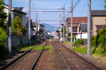 Train Railway in an Old Town