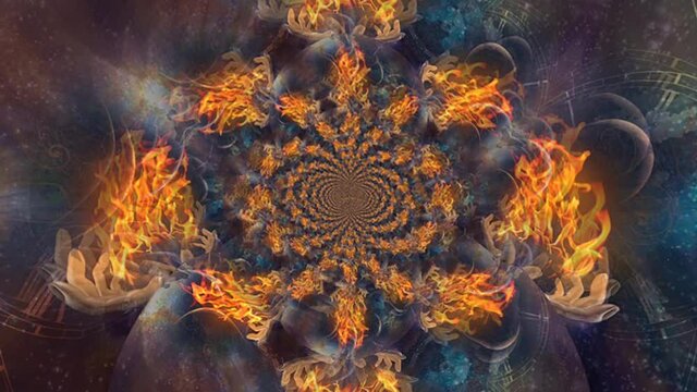 Abstract painting color texture. Modern dynamic fractal represents eternal flame. Artwork for creative graphic design