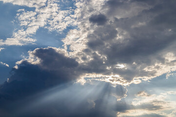 A light coming out of a spectacular sky