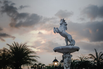 Elegant horse statue in the park