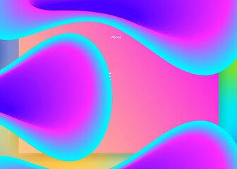 Liquid fluid with dynamic elements and shapes. Landing page.