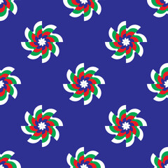 Abstract flower patterns on blue background, Abstract vector wallpaper, Seamless pattern background.