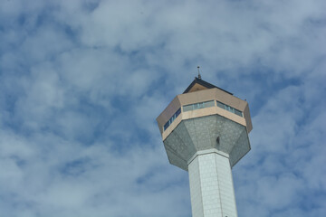 mosque towers with blue sky background