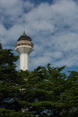 mosque towers with blue sky background