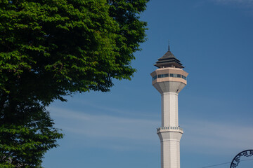 mosque towers with blue sky background