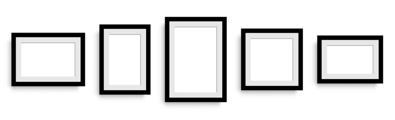 Photo frame.Wall modern painting frame.Collection Photo frames, isolated.Picture frames set with shadow on white background.Vector illustration