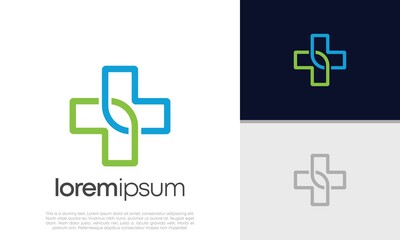 Abstract logotype for medical pharmacy. Logo design template. Medical health. Community logo design.