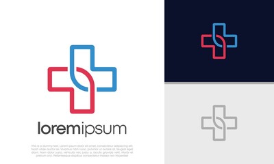 Fototapeta premium Abstract logotype for medical pharmacy. Logo design template. Medical health. Community logo design.