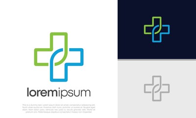 Abstract logotype for medical pharmacy. Logo design template. Medical health. Community logo design.