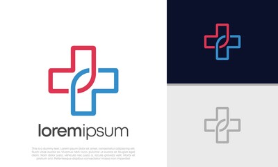 Abstract logotype for medical pharmacy. Logo design template. Medical health. Community logo design.
