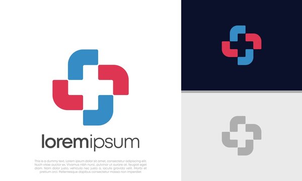 Abstract logotype for medical pharmacy. Logo design template. Medical health. Community logo design.