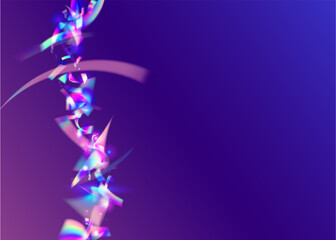 Light Texture. Rainbow Glare. Flying Foil. Transparent Glitter. Retro Banner. Crystal Art. Purple Shiny Tinsel. Blur Abstract Serpentine. Pink Light Texture