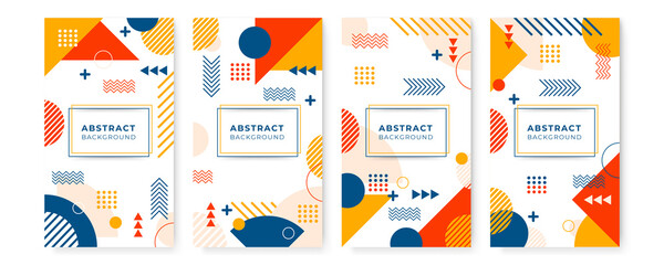 Funky 90s memphis background. Abstract hipster shapes and funky geometric patterns, 1980s pop backdrop vector illustration set. Background fashionable trendy, graphic creative geometric