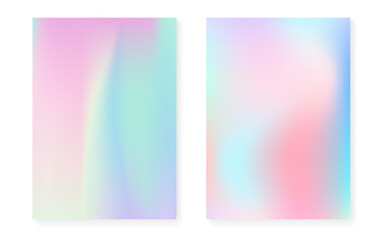 Hologram gradient background set with holographic cover.