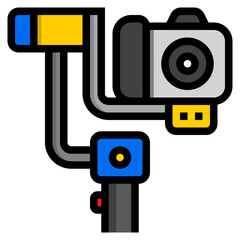 Naklejka premium Camera color line style icon