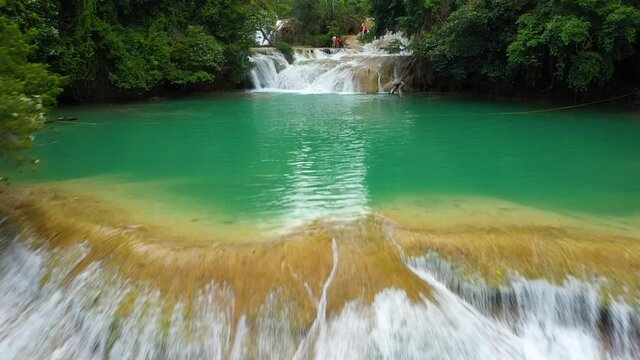 Cascadas de Roberto Barrios waterfalls in Mexico, popular tourist destination