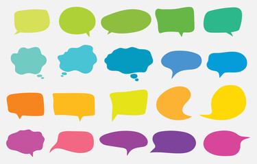 Vector set of speech bubbles. Blank empty speech bubbles