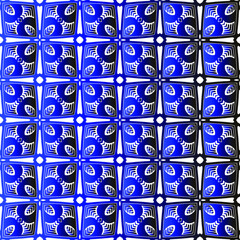 Geometric vector pattern with blue and black gradient. simple ornament for wallpapers and backgrounds.