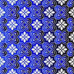 Geometric vector pattern with blue and black gradient. simple ornament for wallpapers and backgrounds.