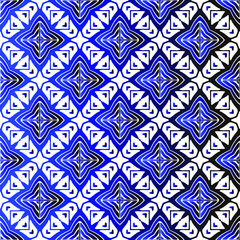 Geometric vector pattern with blue and black gradient. simple ornament for wallpapers and backgrounds.