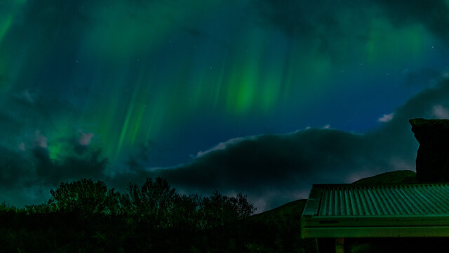 Northern lights over south iceland