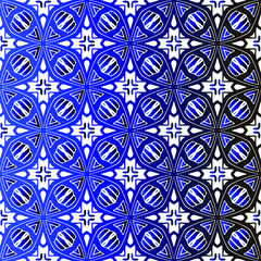 Geometric vector pattern with blue and black gradient. simple ornament for wallpapers and backgrounds.
