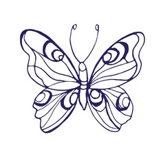 Butterflies insects graphic illustration hand-drawn vector doodle sketch. nature animals wings in flight