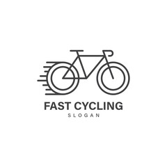 Bicycle logo, fast cycling logo design vector template