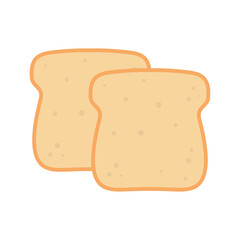 pieces of toast bread isolated on white