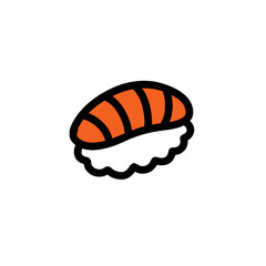 sushi doodle icon, vector color line illustration