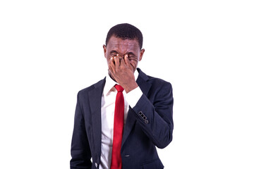 portrait of a businessman feeling tired.