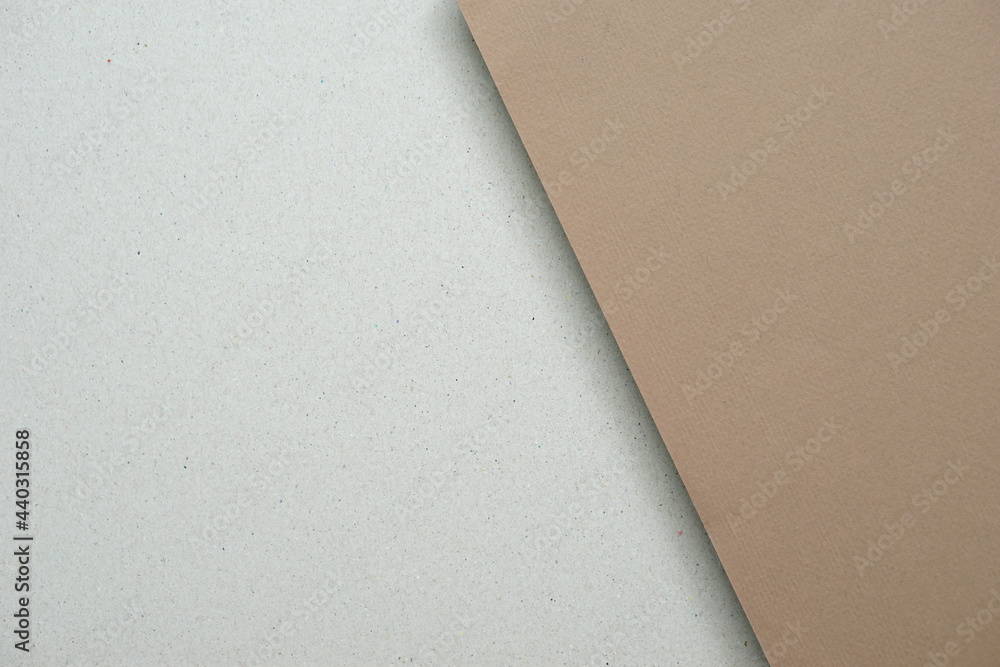 Sticker brown paper and black grey recycled paper for background.