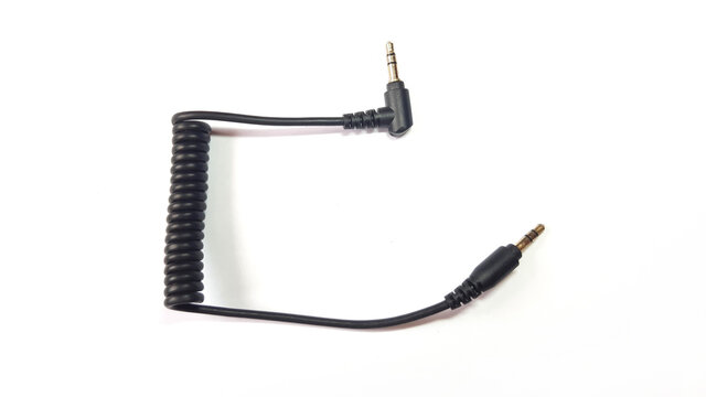 TRS Microphone Cable Isolated on White Background