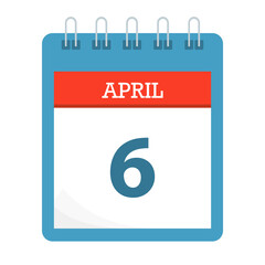 April 6 - Calendar Icon - Calendar template